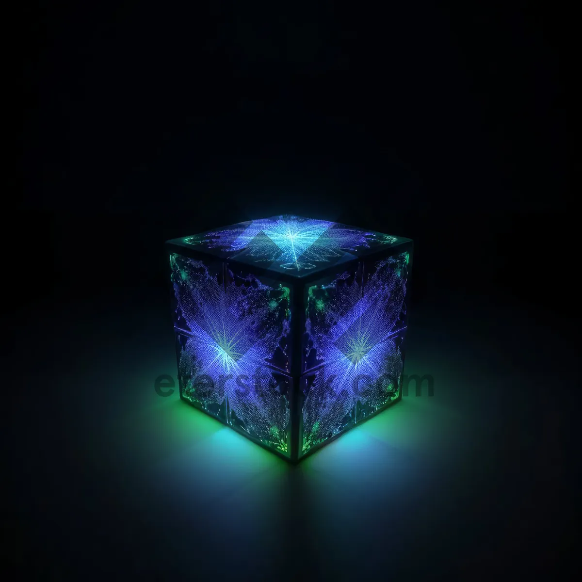 Picture of Futuristic digital fractal art design in space