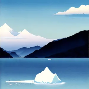 Majestic Winter Mountain Landscape by the Glacier
