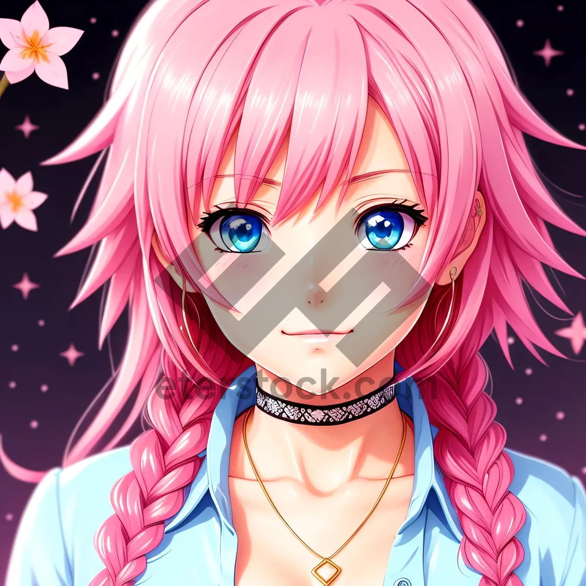 Picture of Cartoon Fashion Model with Attractive Smile