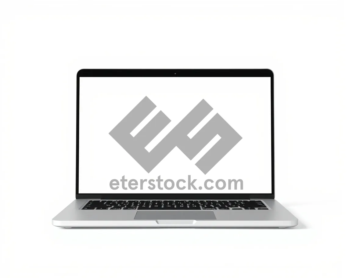 Picture of Modern black laptop with open blank screen