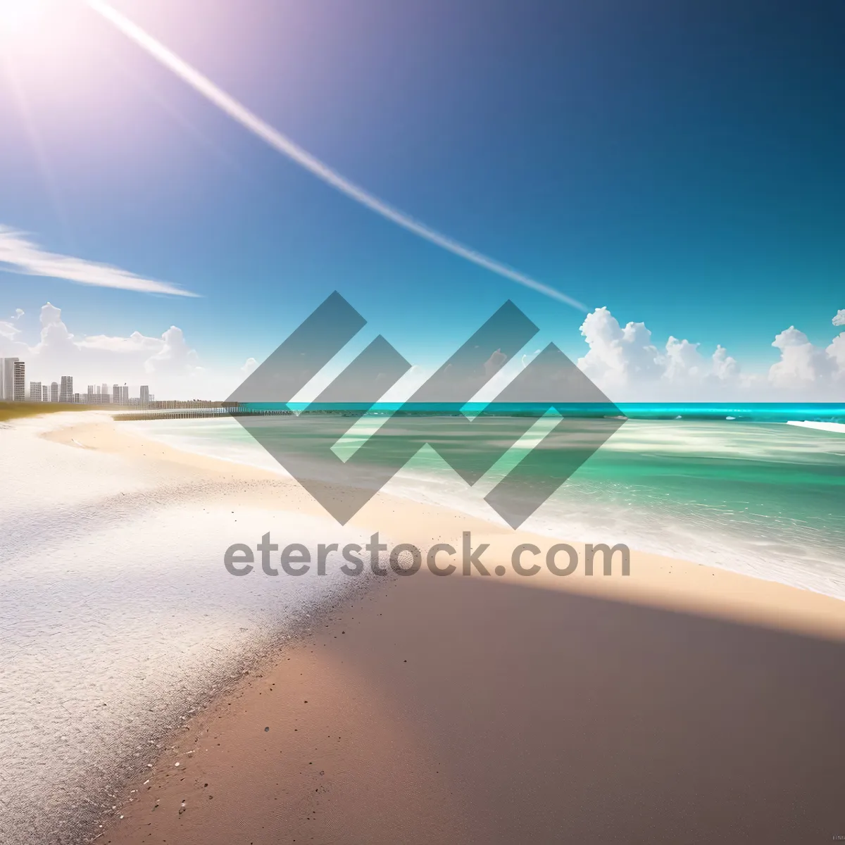 Picture of Tranquil Beach Scenery with Clear Blue Waters