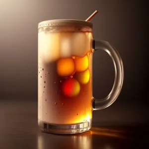 Frothy Lager in a Glass Mug
