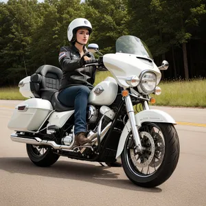 Speeding through the roads on a motorcycle