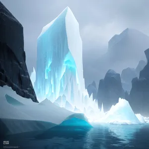 Majestic Arctic Glacier amidst Frozen Ocean