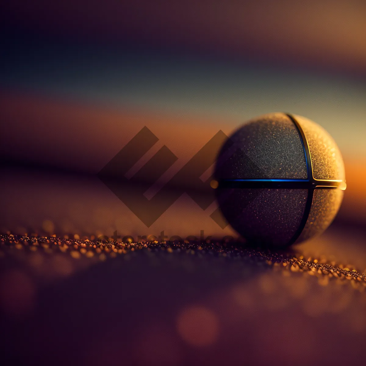 Picture of Black Tennis Ball on Basketball Court