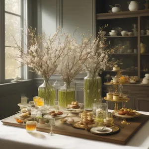 Banquet table setting with wine glass at luxury wedding