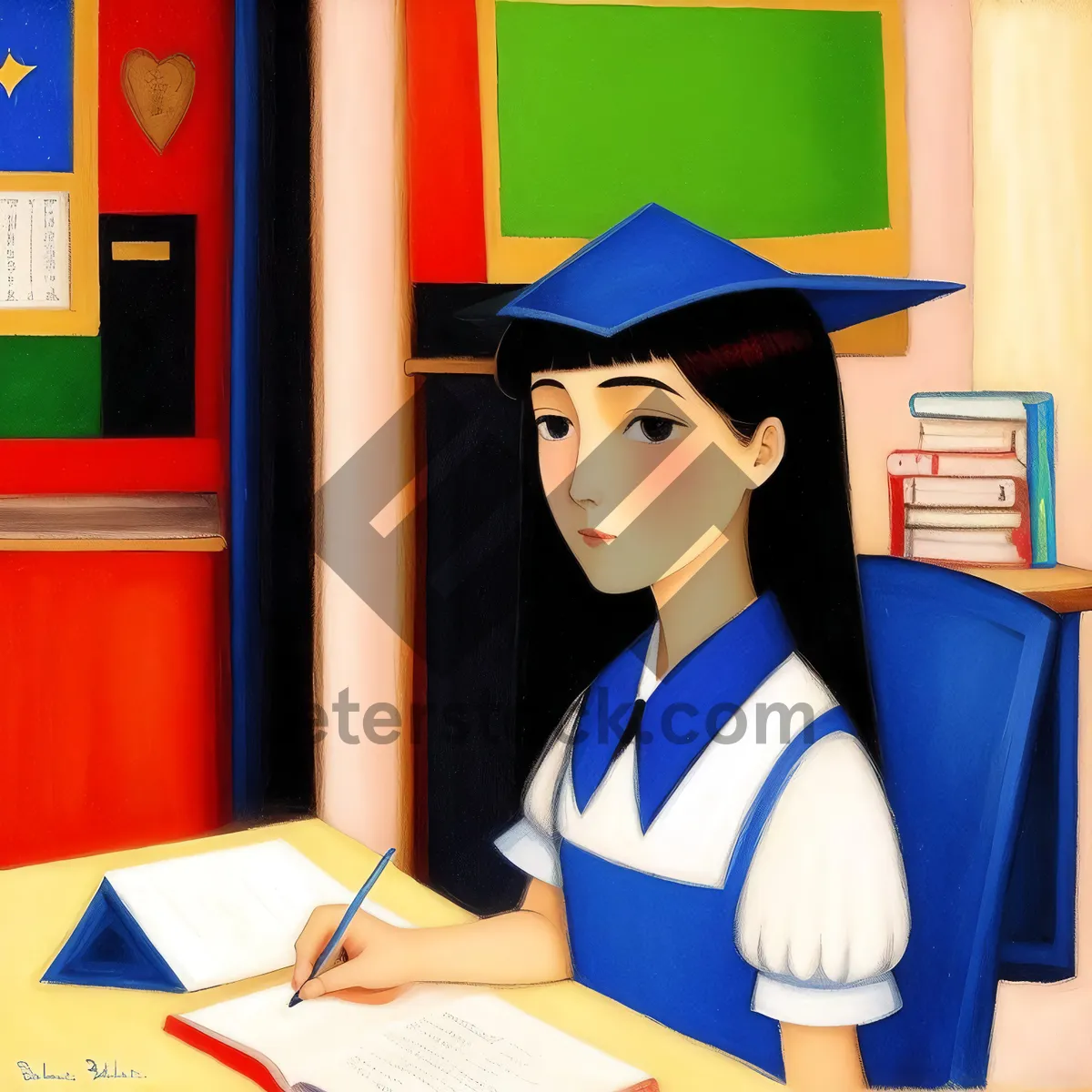 Picture of Smiling male student in graduation cap and gown