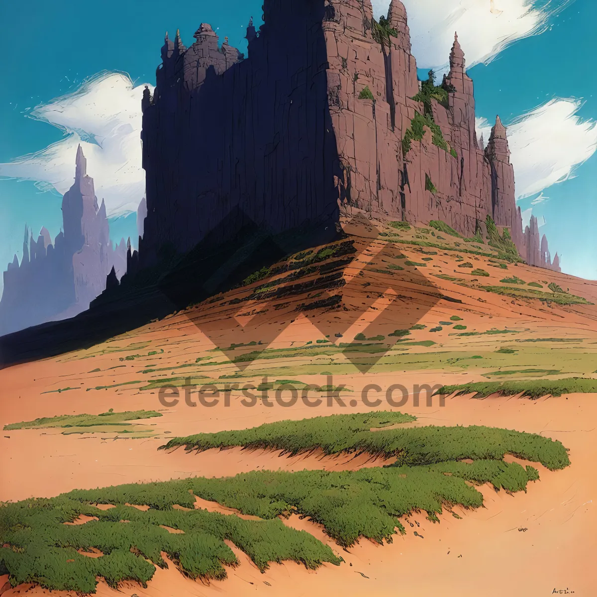 Picture of Scenic Desert Canyon with Castle Ruins