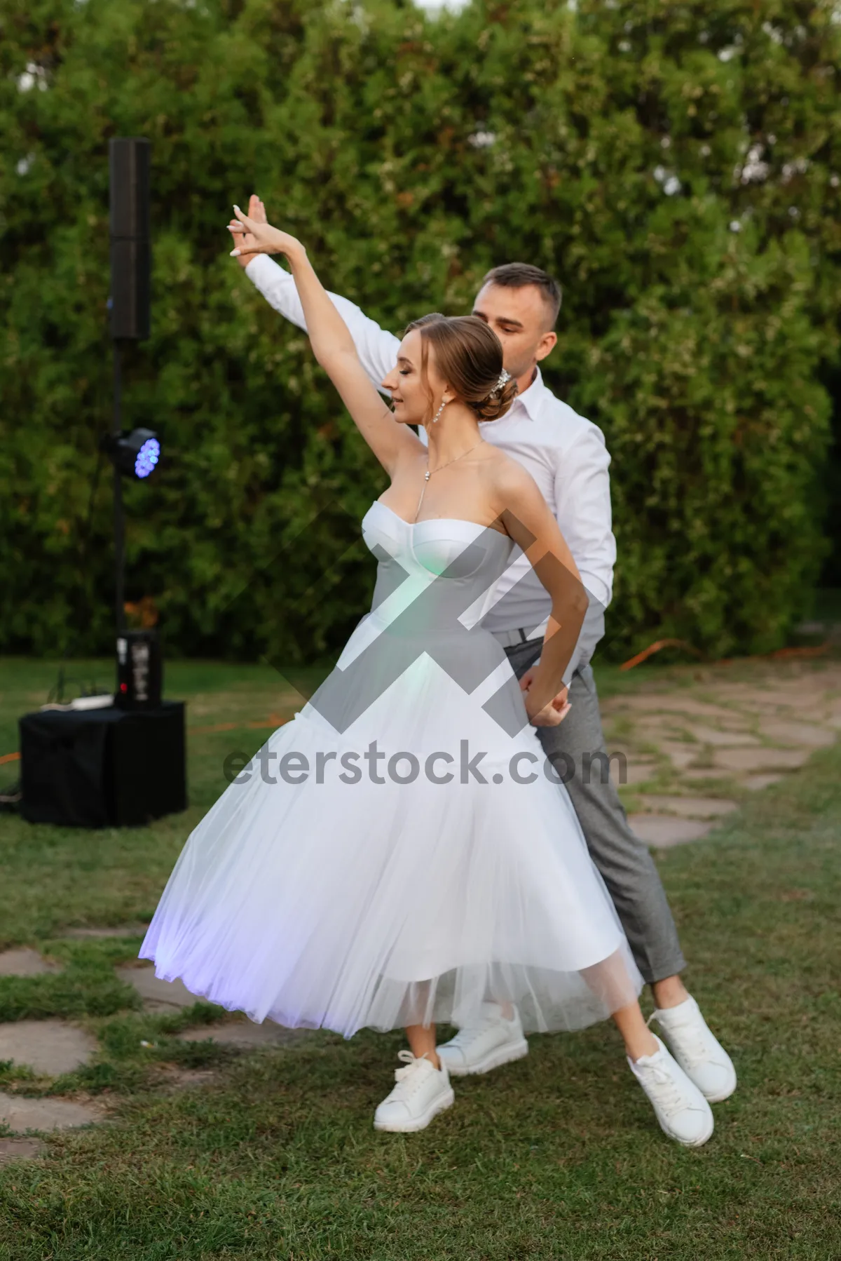 Picture of Happy Bride and Groom Wedding Day Celebration