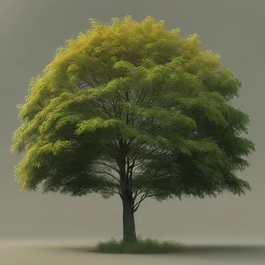 Tranquil Bonsai Landscape under Summer Sky