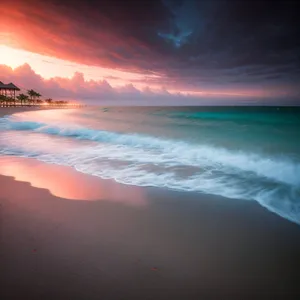 Tranquil Sunset Over Serene Ocean