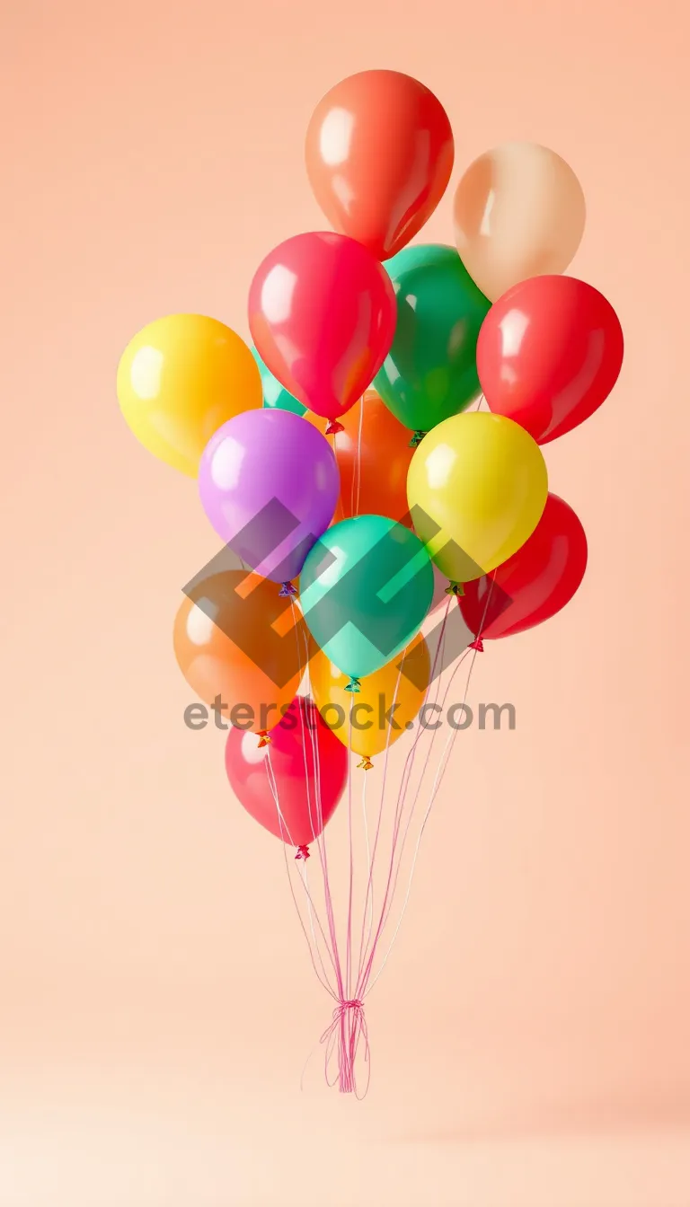 Picture of Festive Birthday Balloon Decoration in Orange and Yellow
