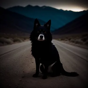 Watchdog's Intense Gaze: A Majestic Domestic Canine