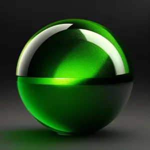 Shiny Glass Sphere Button with Reflection