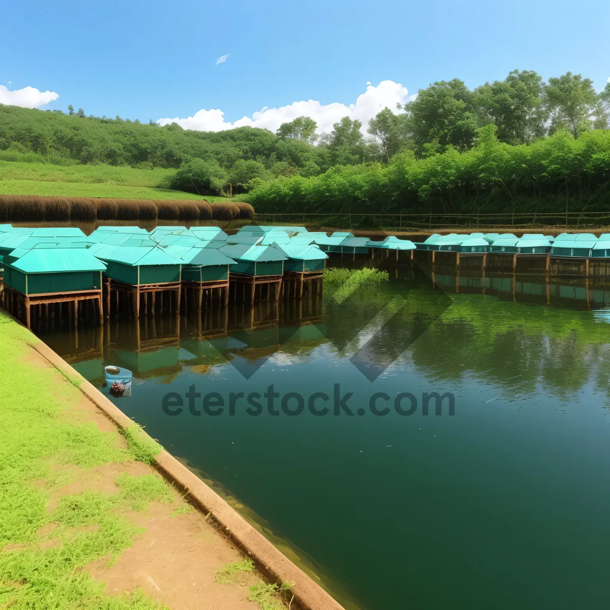 Picture of Coastal Retreat: Serene Boathouse by the Water
