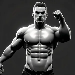 Muscular Mannequin with Chiseled Abs, Black Torso