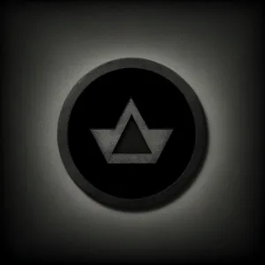 Shiny Round Button Icon - Modern Black Design