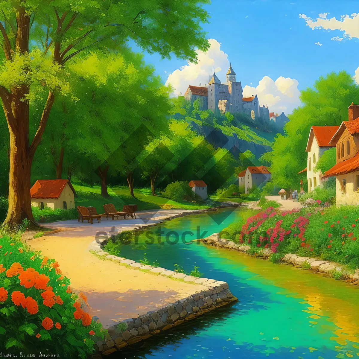 Picture of Serene Summer Retreat by the Riverside