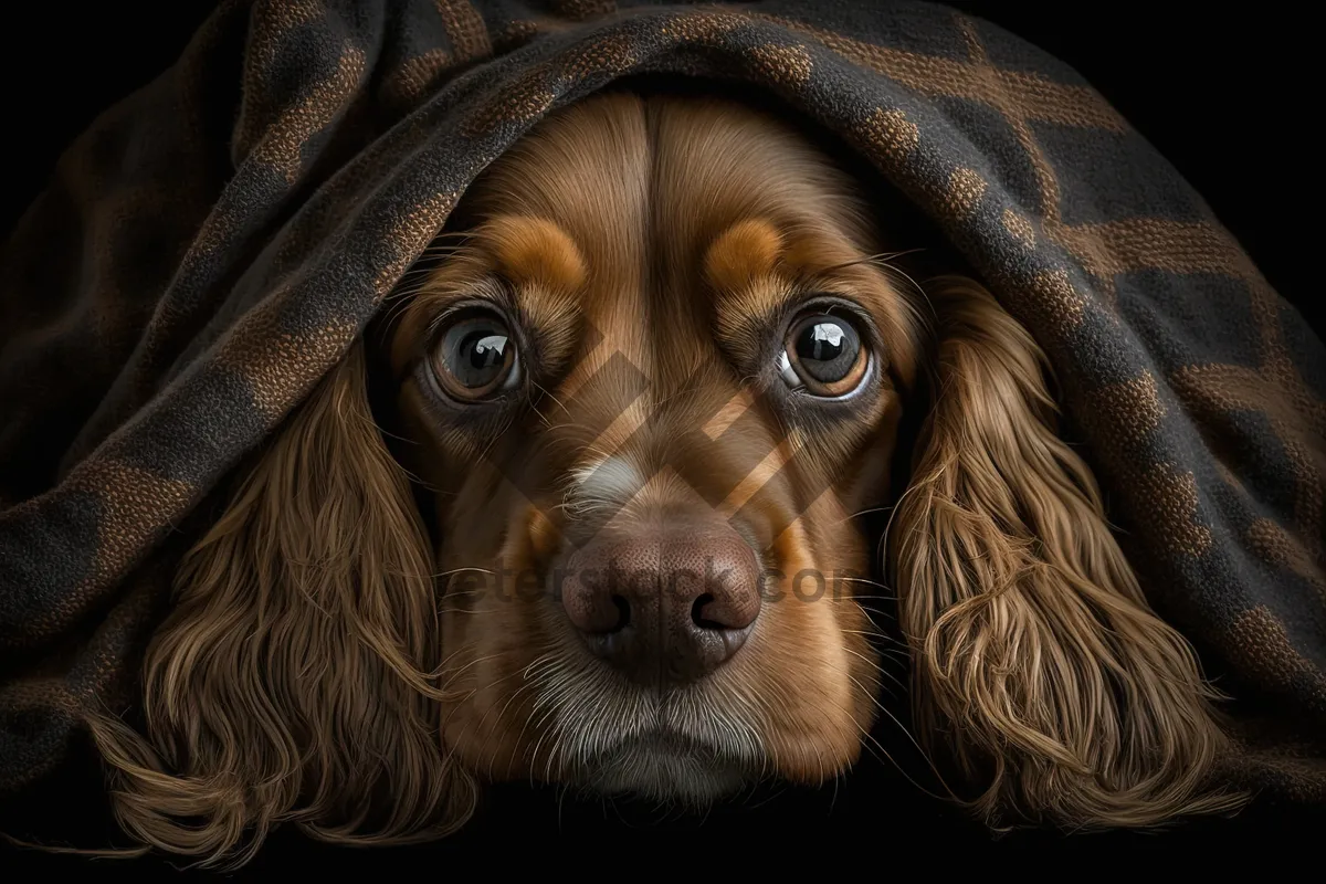 Picture of Cute Cocker Spaniel Puppy in Studio Portrait