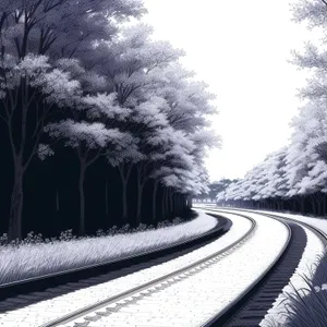 Winter Wonderland: Serene Snowy Road Through Scenic Forest