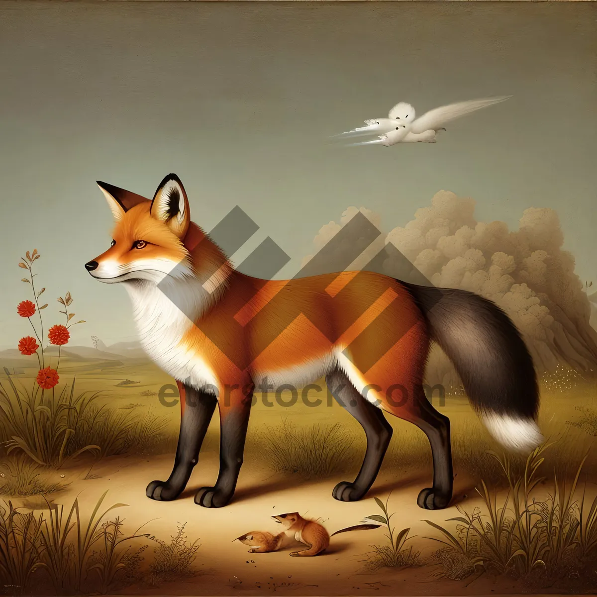 Picture of Adorable Red Fox Kitty: Domestic Pet with Furry Whiskers