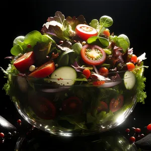 Healthy Vegetable Plate with Fresh Salad and Sauce