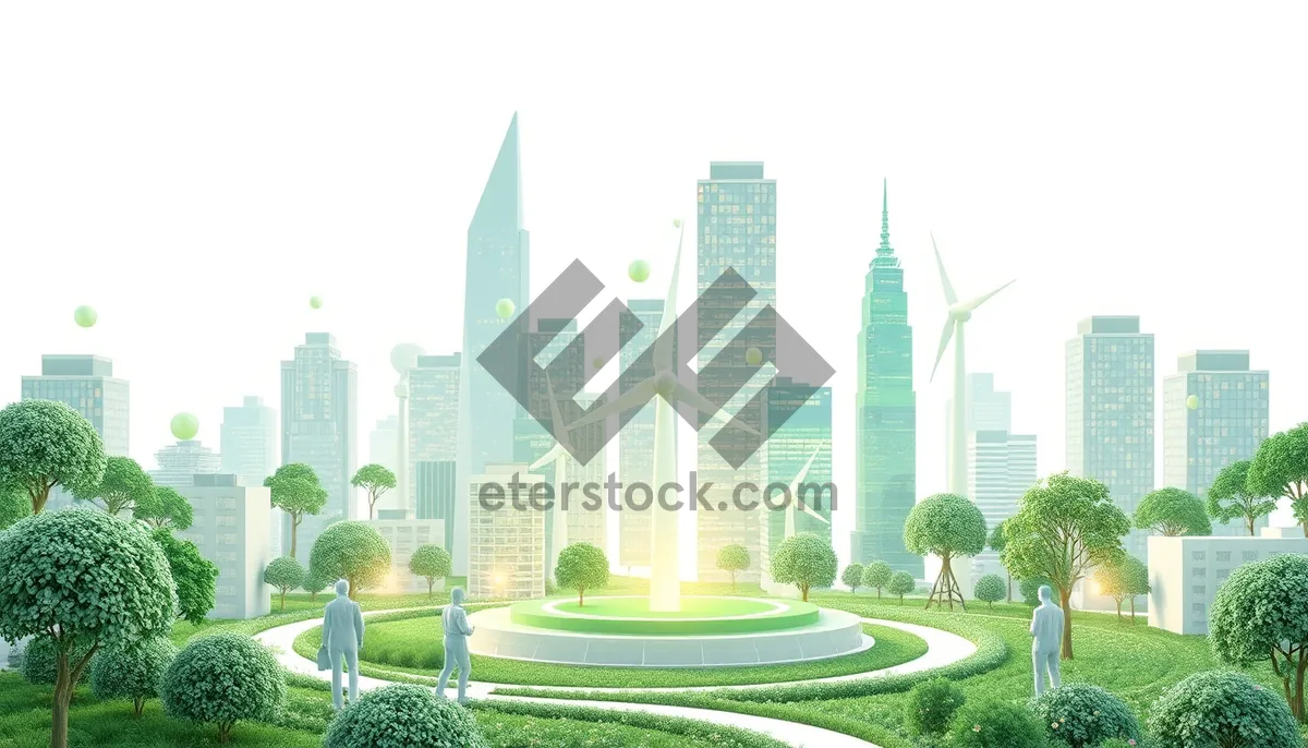 Picture of Nighttime city skyline with office towers