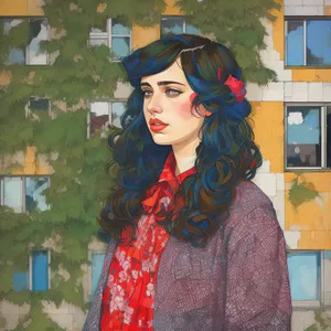 Happy smiling lady in fashionable hat portrait.