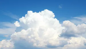 Colorful summer skies with fluffy clouds