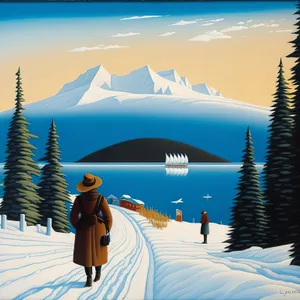 Winter Wonderland: Majestic Mountains and Glistening Ski Slopes