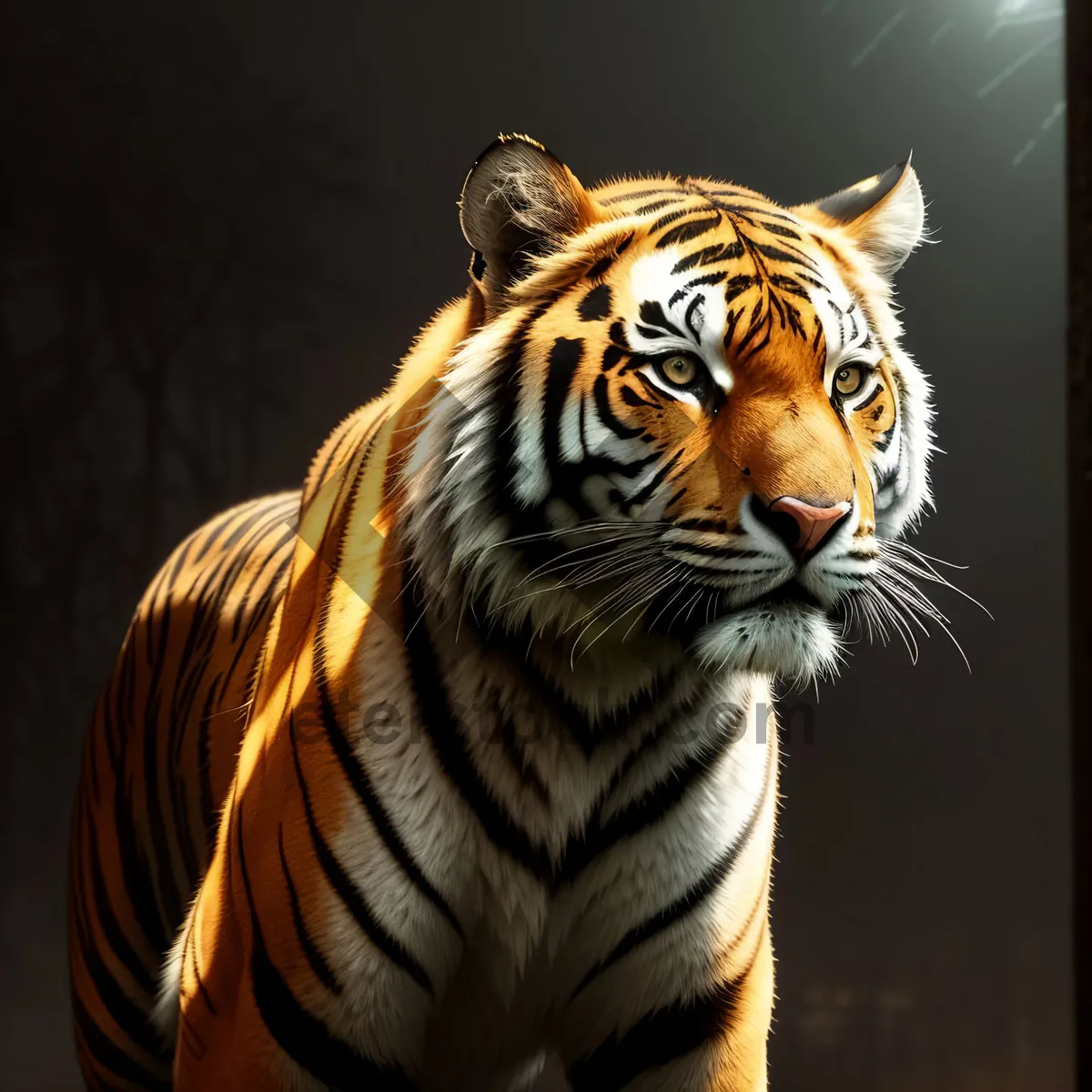 Picture of Powerful Striped Tiger Cat in the Wild