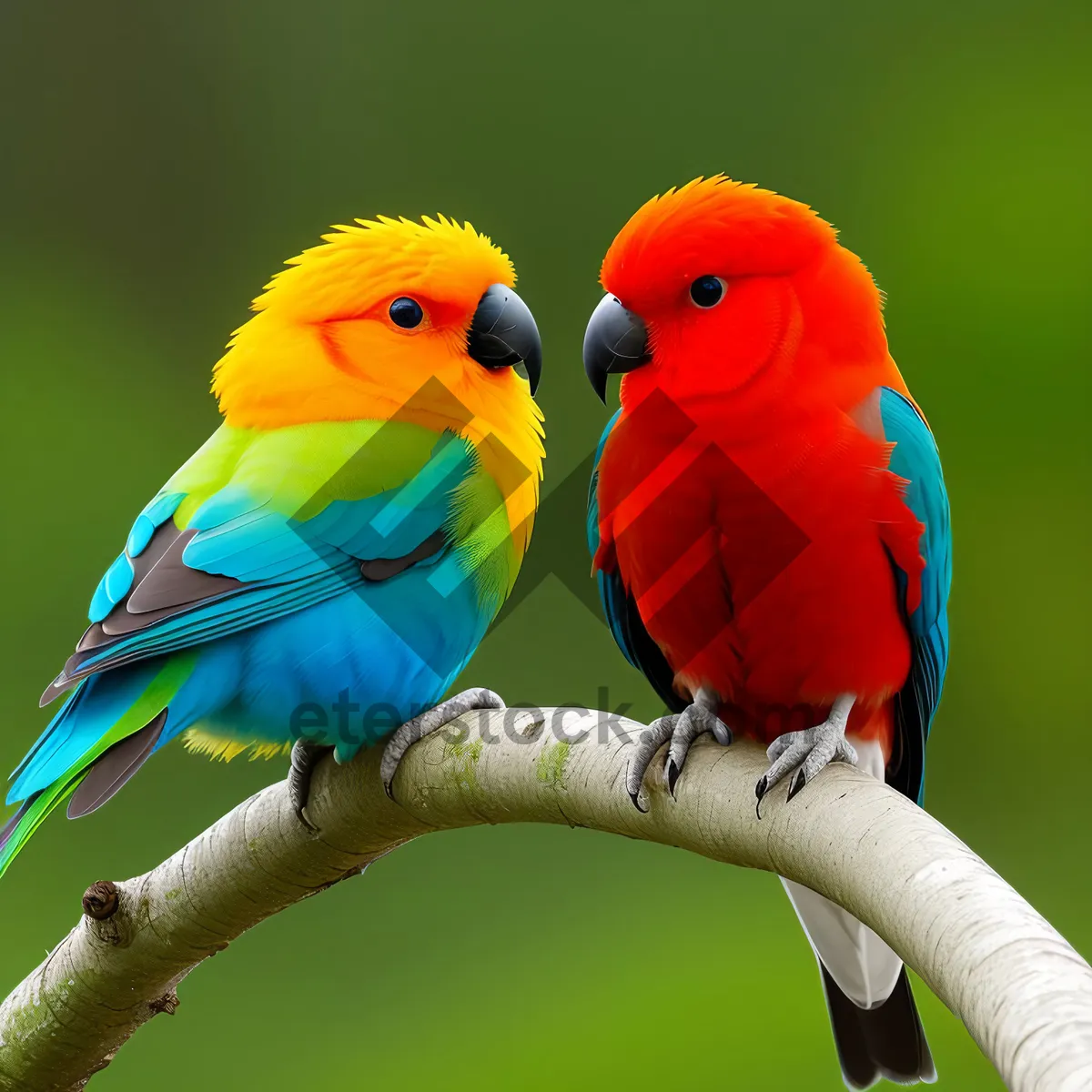 Picture of Colorful Macaw perched on branch