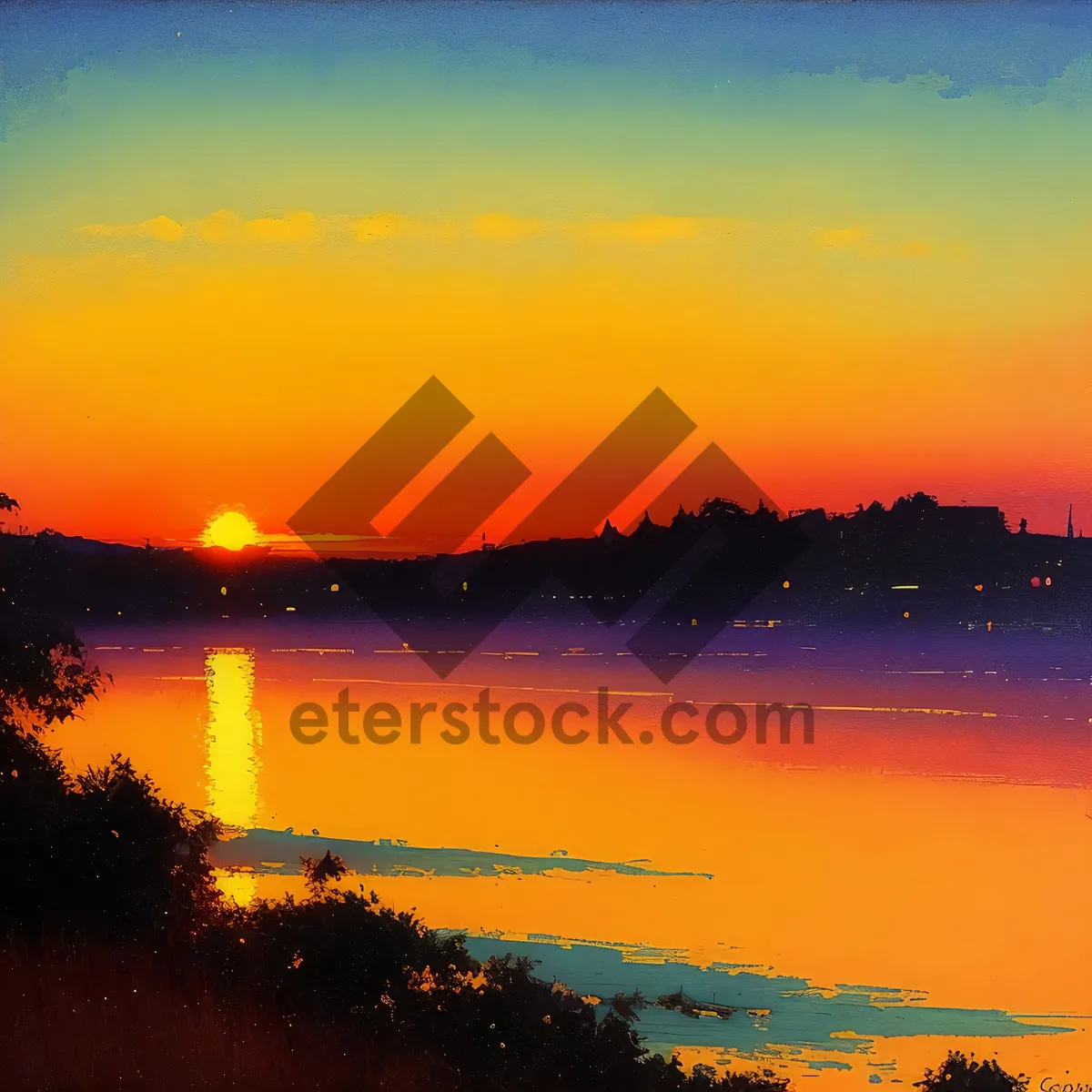 Picture of Serene Sunset Over Coastal Waters