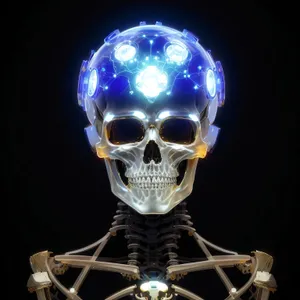 Scary Pirate Skeleton Head - 3D Anatomy Horror