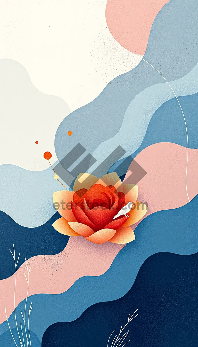 Picture of Floral Pink Rose Bud Graphic Design Card