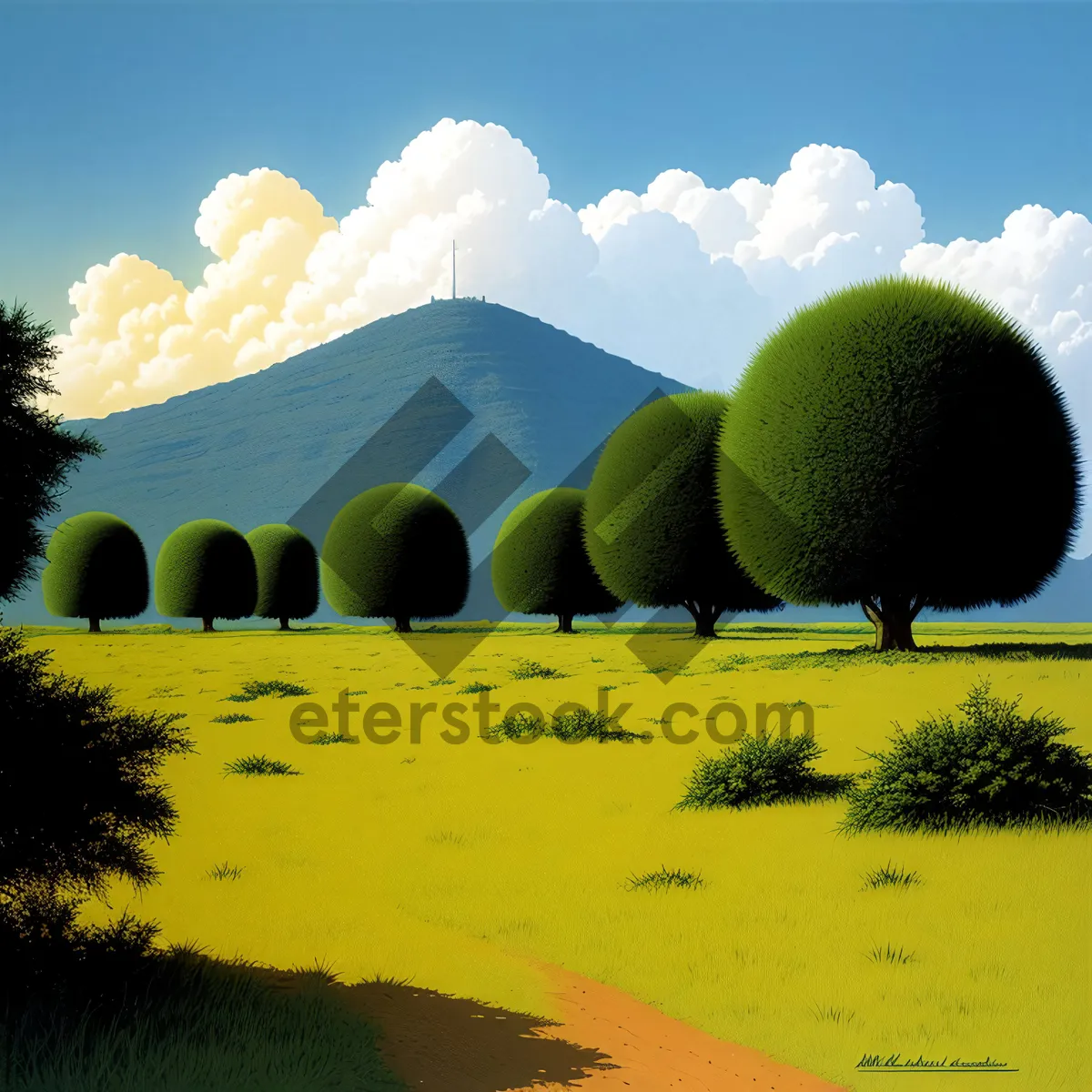Picture of Golden Harvest: A Serene Countryside Landscape