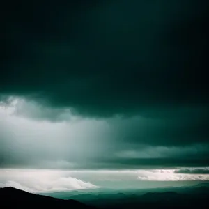Sunset over the Cloudy Ocean