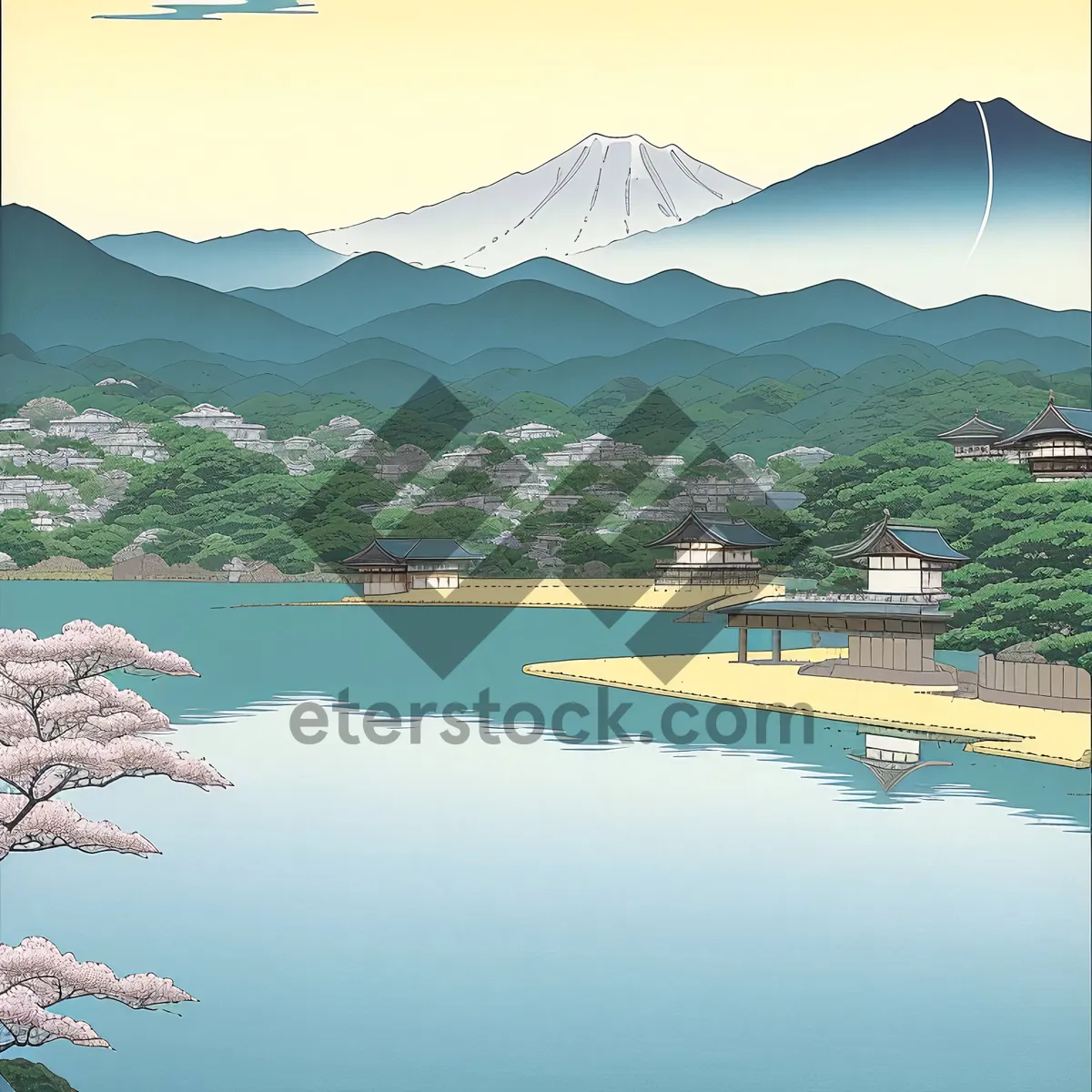 Picture of Sunny Cityscape Reflection on Water