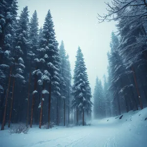 Winter Wonderland: Majestic Snowy Park Landscape