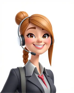 Attractive businesswoman with clean skin smiling happily.