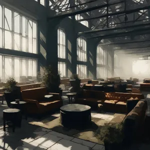 Modern and Luxurious Restaurant Interior with Elegant Furniture.