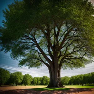 Summer Scenery: Lush Linden Tree in Rural Landscape