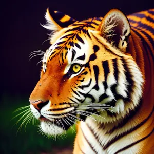 Majestic Striped Hunter: Tiger Cat Roaming in the Wild