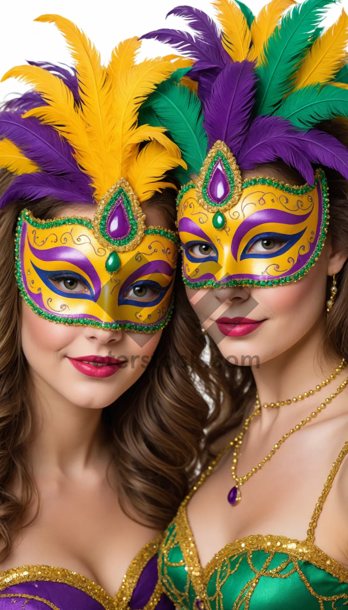 Picture of Fashion model in Venetian mask at carnival festival.