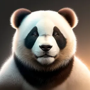 Cute Giant Panda Bear with Fluffy Fur