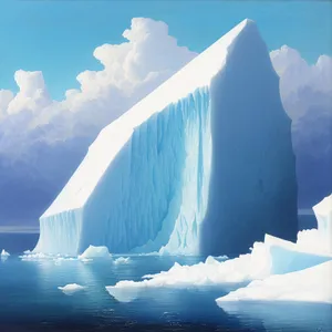 Arctic Glacier Standing Tall amidst Majestic Winter Landscape