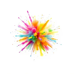 Colorful Floral Explosion Pattern with Pink Swirls