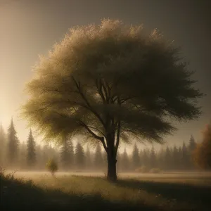 Serene Sunset Over Winter Landscape