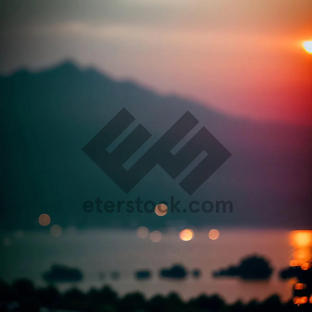 Picture of Vibrant Summer Sunset Over Cloudy Horizon