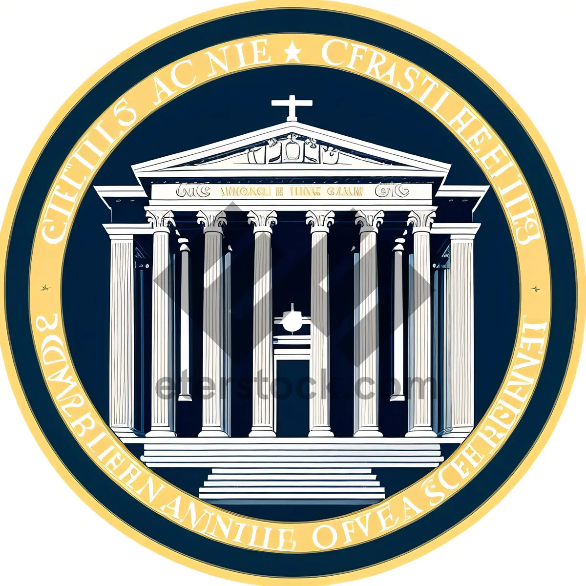 Picture of Patriotic Business Circle Icon: Round Web Design Label